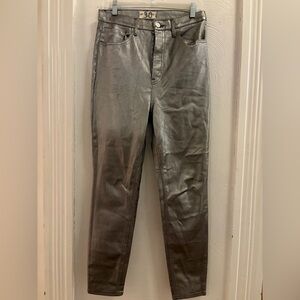 Free people Metallic Silver Pants